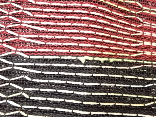  紗 変わり織幾何学模様名古屋帯